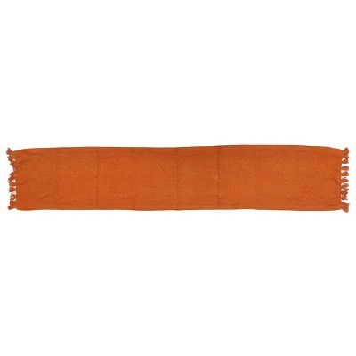 90" x 20" Cotton Textured Table Runner Dark Orange - Threshold™