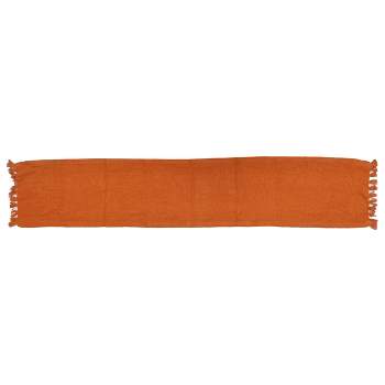90" x 20" Cotton Textured Table Runner Dark Orange - Threshold™