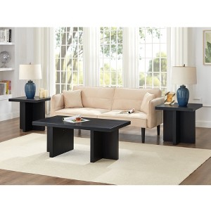 Roundhill Furniture Mchome 3-Piece Coffee Table Set, Coffee Table and Two End Tables - 1 of 4
