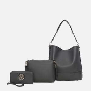 MKF Collection Wren Women’s Vegan Leather Hobo with Pouch and Wristlet Wallet by Mia K- 3 pieces - 1 of 3