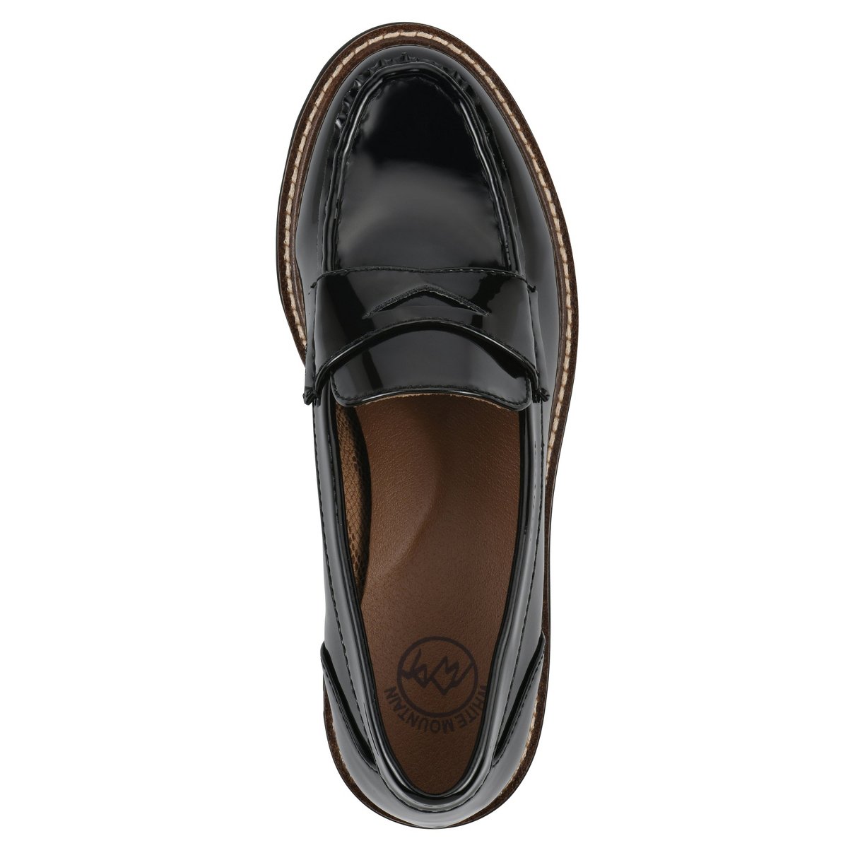 Женские туфли White Mountain Women's Gunner Lug Sole Loafer, Black Patent, 8 — фото 3