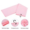Unique Bargains Super Absorbent Waffle Pattern Tri-Fold Golf Towels with D Clips 3 Pcs - 4 of 4