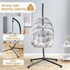 Maggift Patio Accent Chairs, Hanging Basket Egg Chair with Stand, Indoor and Outdoor Swing Chair with Soft Cushion, Gray, 37"*36.61"*78.74" - 2 of 4