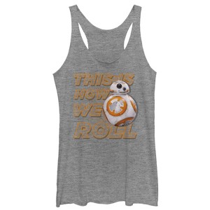 Women's Star Wars The Force Awakens BB-8 This is How We Roll Racerback Tank Top - 1 of 3