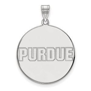 Black Bow Jewelry 10k White Gold Purdue Boilermakers NCAA Extra Large Pendant - 1 of 3
