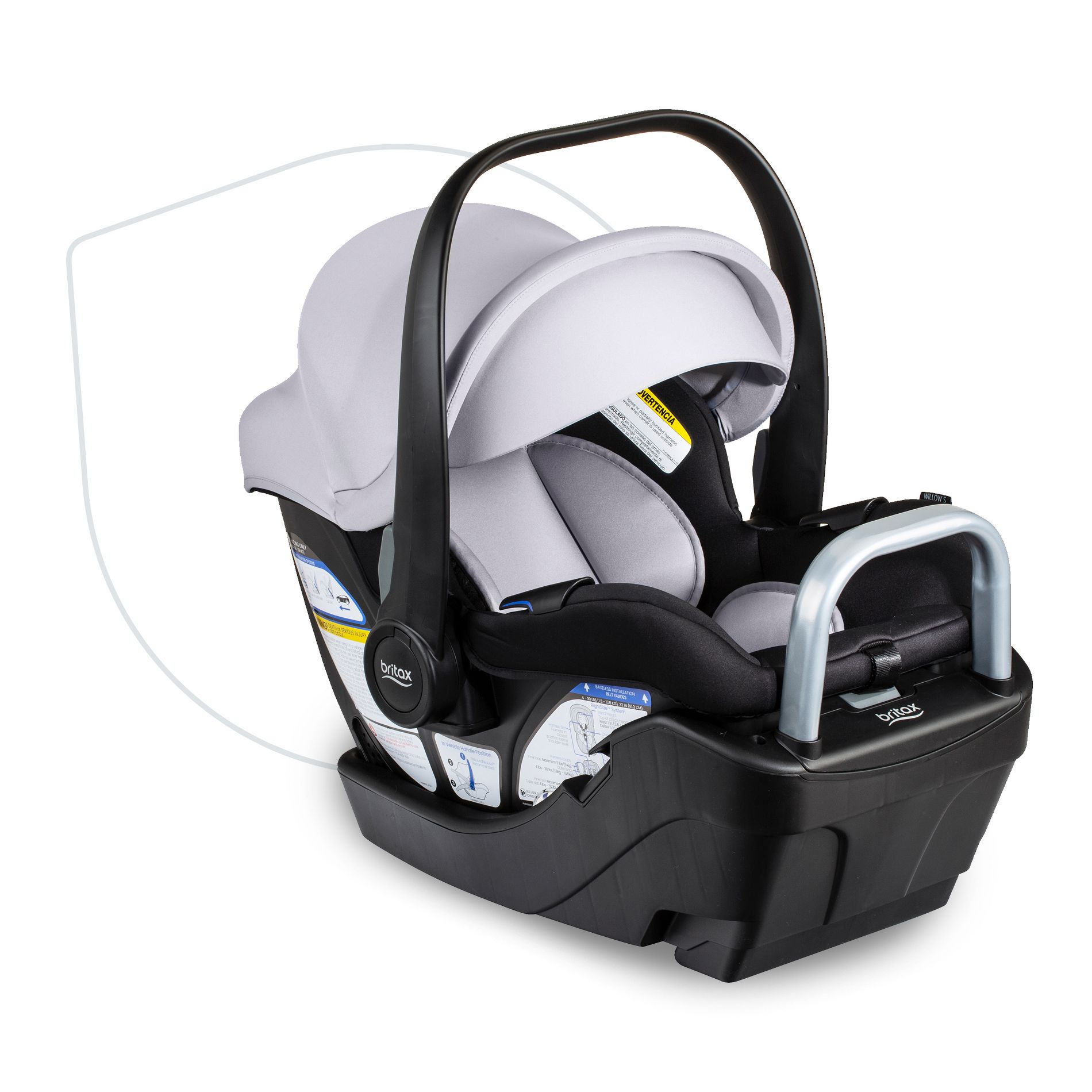 Britax Willow Infant Car Seat With Alpine Base - Glacier Onyx: Rear Facing, 4-30 lbs, Includes Car Seat Base