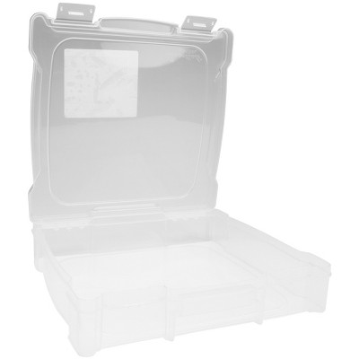 Translucent 14x14x3 Inch Stackable Plastic Craft Storage Box