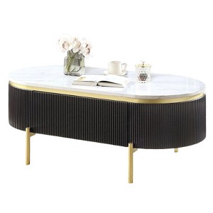 NicBex 48 Inch Rectangle Coffee Table with Faux Marble Top and Drawer for Living Room,Dining Room,Bedroom - 1 of 4
