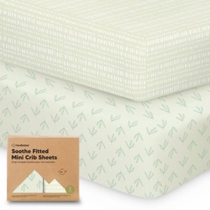 KeaBabies Mini Crib Sheets for Baby Girls, Boys, 2-Pack Soothe Pack and Play Sheets Fitted, Organic Pack N Play Mattress Sheet - 1 of 4