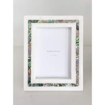 Rainbow Pearl White Marble Picture Frame 5x7 5X7