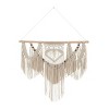 Cotton Macrame Intricately Handmade Weaved Wall Decor with Beaded Fringe Tassels - Olivia & May - image 4 of 4