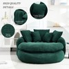 Oversized Oval Chenille Bean Bag Sofa with 3 Large and 2 Small Pillows and Wrap Around Backrest for Adults - 2 of 4