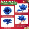 COZONY 24PCS Velvet Poinsettia Flowers with Glitter, 6.3 Inch Artificial Christmas Flowers for Wreaths Crafts Centerpieces Holiday Decor - 2 of 4