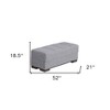 HomeRoots 52" Gray and Brown Chenille Storage Ottoman - 3 of 4