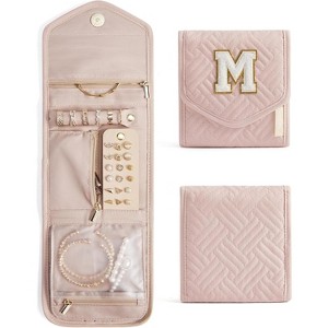 Travel Jewelry Organizer Case Foldable Small Jewelry Roll for Journey Rings, Necklaces, Earrings, Bracelets,Mini - 1 of 4