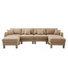 GDFStudio Livia Modern 4-Seater Boucle Upholstered U-Shaped Sectional Sofas with 2 Ottomans and Pillows - 4 of 4