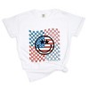 S.W.Smiley Checkered Patriotic Smiley Face - Women's Garment Dyed Graphic T-Shirt - 2 of 4
