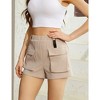 Womens High Waist Cargo Shorts with Pockets - 3 of 4