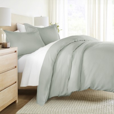 Cotton Duvet Cover Set & Insert 4PC Bundle, 300TC Sateen Vintage Washed Duvet Set with Down Alternative Comforter, All Season Bedding - Becky Cameron