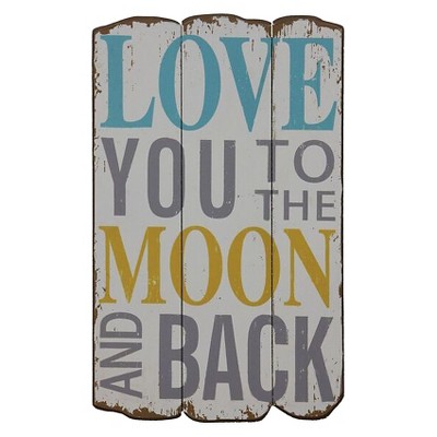 Love You To The Moon Wall Décor (12"x19") - 3R Studios