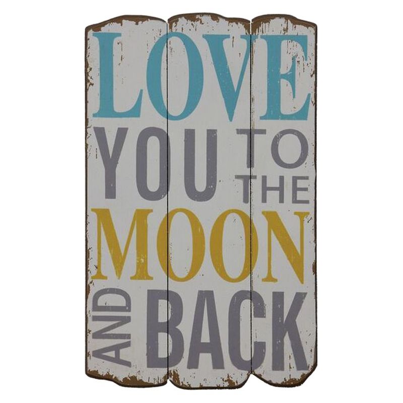 Love You To The Moon Wall D&#233;cor (12&#34;x19&#34;) - Storied Home, 1 of 6