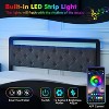 Queen Bed Frame with LED Headboard, 2 Storage Drawers and Metal Slats, No Box Spring, Easy Assembly, Dark Grey (Queen) - 4 of 4