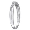 EVERLY JEWELRY | 10K White Gold Diamond Accent Beaded Crossover Engagement Ring - 2 of 4