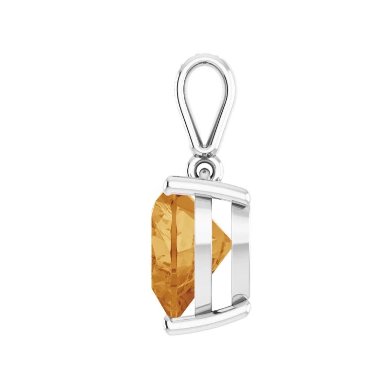 Pompeii3 9mm Citrine Women's Heart Pendant in 14k Gold Necklace 6mm Tall, 3 of 5