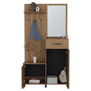 TiramisuBest 38" 3 - In - 1 Entryway Hall Tree - Storage Bench, Four - Hook Coat Rack & Shoe Storage, Stunning Cream White Finish - 1 of 4