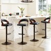 VECELO Swivel Bar Stools Height Adjustable Wooden Barstools, Set of 2 Seats - 2 of 4