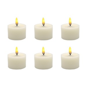 LumaBase Battery-Operated 3D-Wick Flame Wax Candles - Set of 6 - 1 of 4