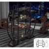 Gulches Industrial Bookshelf, Oval Triple Wide Etagere Bookcase Display Shelves for Living Room - 3 of 4