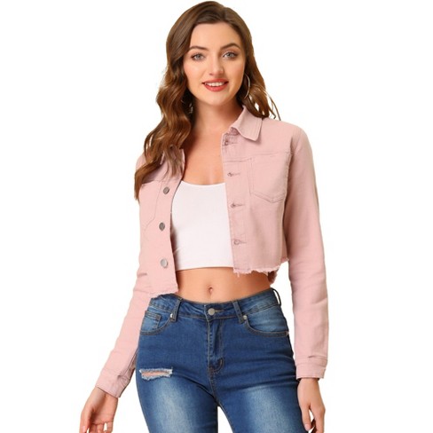 Cropped denim jacket clearance target