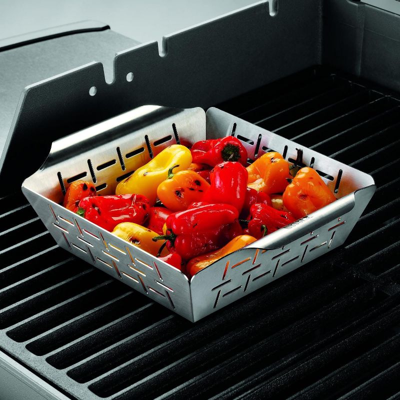 Weber  Deluxe Small Stainless Steel Vegetable Grill Basket 6481, 2 of 3