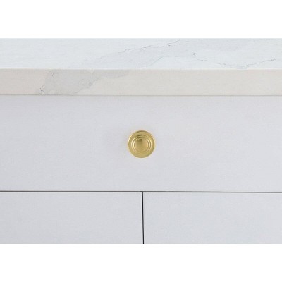 Brushed Gold Round Mushroom Knob Set with Mounting Hardware