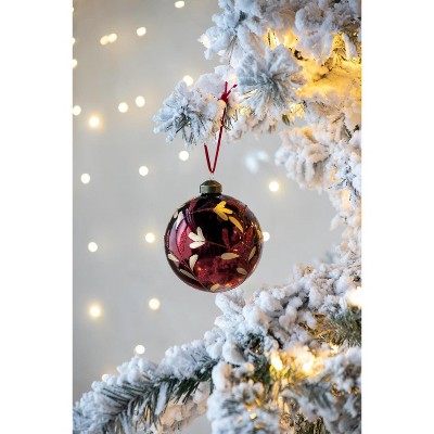 YOOCOZZ Trendy Household Christmas Decor, Party Accessories Set - Red Xmas Ball Ornaments, Glass Decorative Hanging Ball Xmas Tree Ornaments