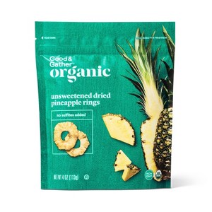 Organic Dried Unsweetened Pineapple Ring Snacks - 4oz - Good & Gather™ - 1 of 3