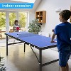 60" Foldable Ping Pong Table | Portable Indoor/Outdoor w/ Net | Blue 5ft Compact Design - 2 of 4