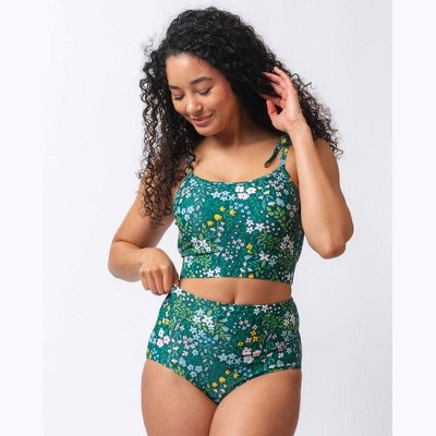Cottage Floral Shoulder-Tie Crop Top
