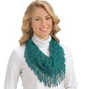 Collections Etc Soft Crochet Knit Infinity Scarf with Tassel Fringe - Dress Up Any Outfit With This Warm Accent - 2 of 3