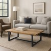 Royal Hampton 48" Coffee Table | Handmade Aluminum Cast Black Frame | Solid Mango Wood Top - 2 of 4