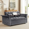 PAGED 55.5"3-In-1 Foldable Couch Bed,Velvet Double Sofa with Adjustable Back,Storage Bag and Pillow,Sofa with USB Port for Living Room - 2 of 4