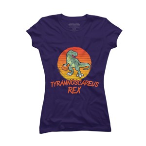 Junior's Design By Humans Tyrannoscareus Rex Funny Dinosaur Halloween Costume By rawresh6 T-Shirt - 1 of 3