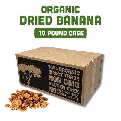 Mavuno Harvest Organic Dried Banana Fruit Snacks, a Vegan & Gluten Free Healthy Snack with No Preservatives or Added Sugars - Bulk 10 LB PK