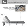 76.8'' Chaise Lounge Chair for Outdoor, Patio Recliner with 4-Position Adjustable Backrest and Cushion Gray - 2 of 4