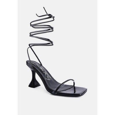 Biten Berry Spool Heel Lace Up Sandals - image 3