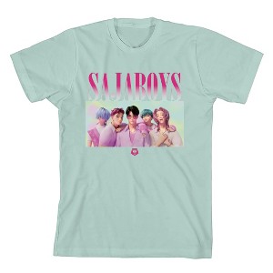 KPop Demon Hunters Saja Boys Group Youth Light Green Crew Neck Short Sleeve T-shirt - 1 of 2