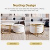 Kumasinova Round Nesting Tables Set,Modern Center Table with 2 Drawers In the Same/Different Direction,Side Table with Metal Legs for Living Room - 4 of 4