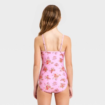 Art Class Girls' May Bouquet Floral One Piece Swimsuit - art class™ Pink XL — фото 2
