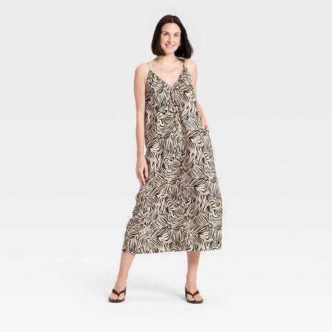 Женские платья A New Day Women's V-Neck Tie-Front Cami Maxi Dress - A New Day™ Light Brown M